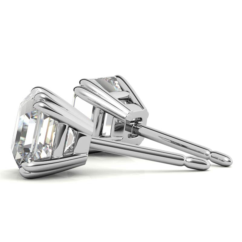 Asscher Cut Stud Earrings