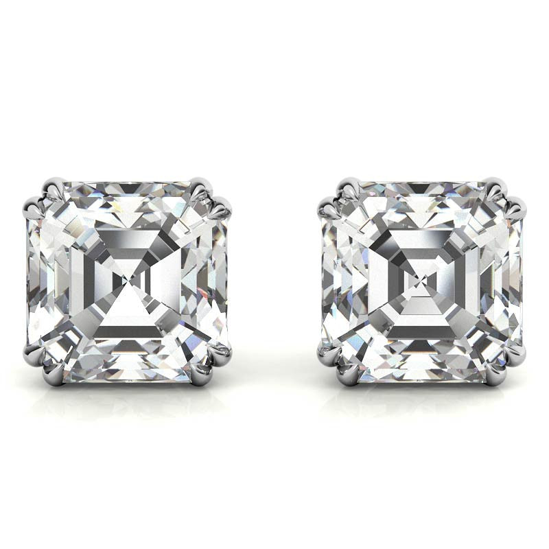 Asscher Cut Stud Earrings